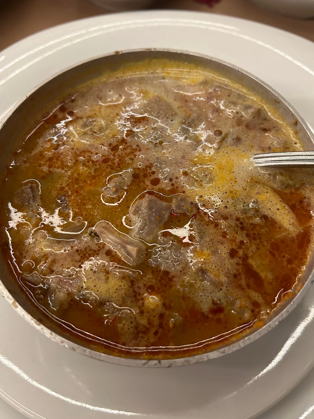 Tuzlama çorbası yakın çekim